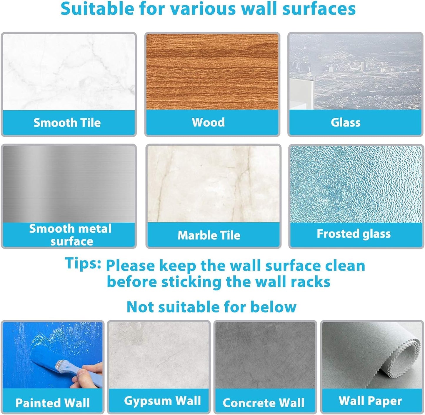 Chillyfit Broom Holder Wall Mounted 2 PACK | Mop Holder for Wall | Broom Holder | Self Adhesive Holder Stand