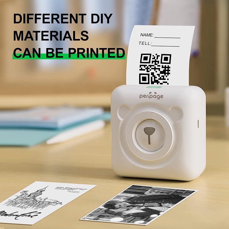RIITEK Ultra HD Resolution A6 Mini Printer | Wireless Bluetooth Portable Inkless Printer | Printing Label, Sticker, Photo, QR Code, Receipt (1 Year Warranty)