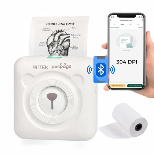 RIITEK Ultra HD Resolution A6 Mini Printer | Wireless Bluetooth Portable Inkless Printer | Printing Label, Sticker, Photo, QR Code, Receipt (1 Year Warranty)