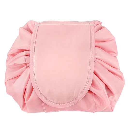 House of Quirk Lazy Cosmetic Multifunction Bag | Drawstring Makeup Pouch | Makeup Bags | Toiletry Organizer for Women (Pink)