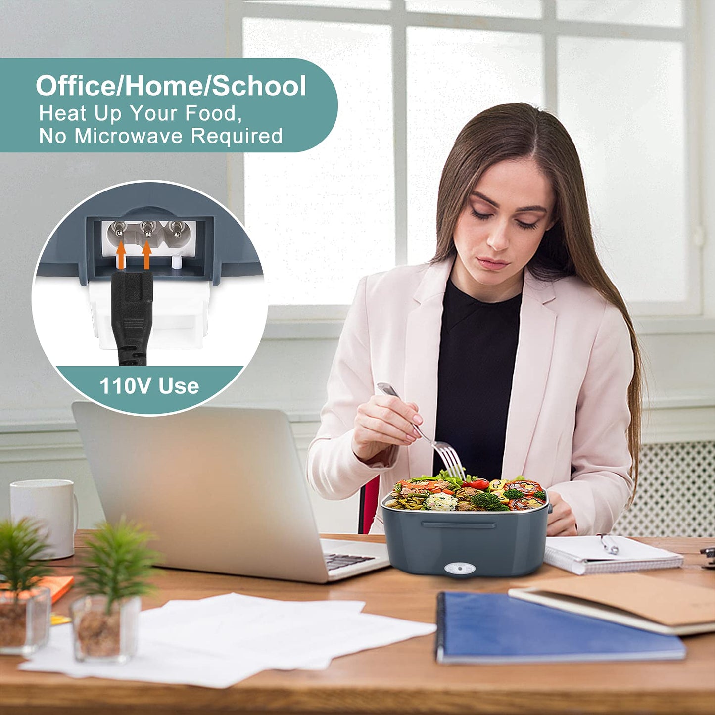 Herrfilk 1.5 Liters Patented Electric Lunch Box | Portable Food Heater | Leak Proof, Lunch Heating Microwave