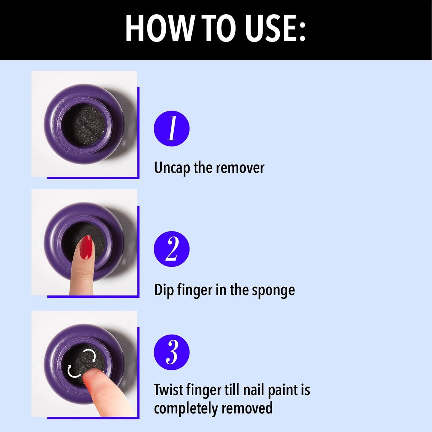 Blue Heaven Dip & Twist Nail Polish Remover | Infused with Vitamin E and Almond Oil | Acetone Free | Gentle Nail paint Remover | 40ml